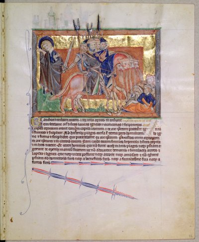Armee der Reiter, aus der Gulbenkian-Apokalypse, ca. 1256-70 von English School