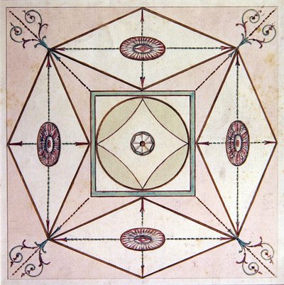 Neoklassizistisches Deckendesign, Ugbrook Park, Devon, um 1770 von English School