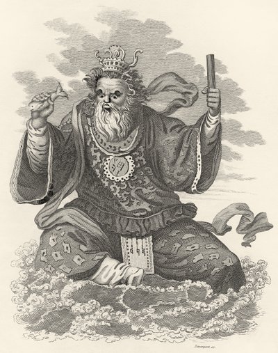 Neptun der Chinesen, Illustration aus Die Welt: oder der gegenwärtige Zustand des Universums, eine allgemeine und vollständige Sammlung moderner Reisen und Reisen, von Cavendish Pelham, veröffentlicht, London von English School