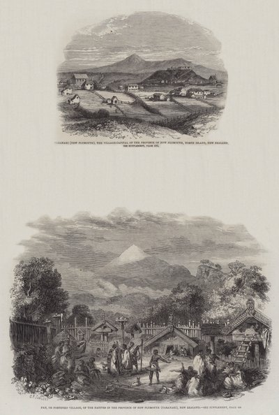 New Plymouth in Neuseeland (Gravur) von English School