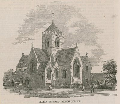 Neue römisch-katholische Kirche in der Nähe der West India Docks von English School