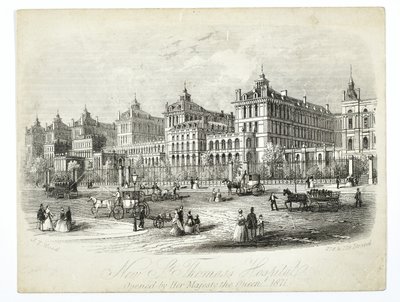 Neues St. Thomas Krankenhaus, eröffnet von Ihrer Majestät der Königin 1871 von English School