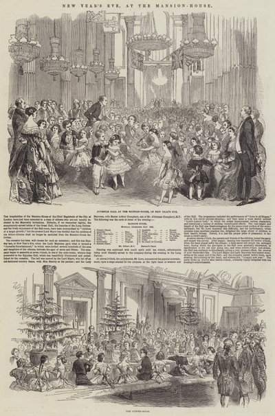 Silvester im Mansion-House (Stich) von English School