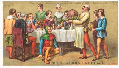 Neujahrsfest, Neujahrskarte von English School
