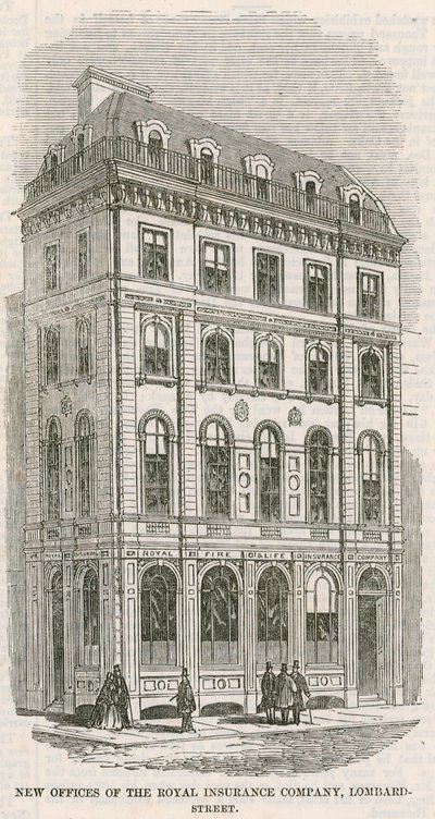 Neue Büros der Royal Insurance Company, Lombard Street, London von English School