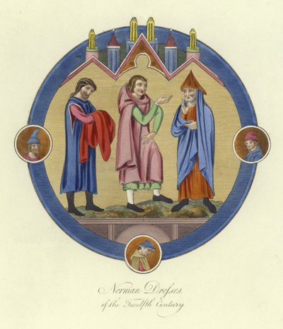 Normannische Kleider des 12. Jahrhunderts von English School