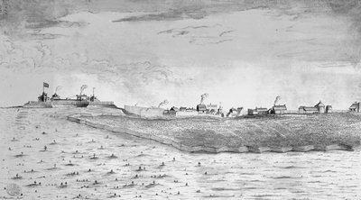 Nordwestansicht von Fort Lawrence in Chignectou von English School