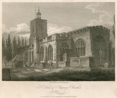Nordostansicht der Stepney-Kirche, London von English School