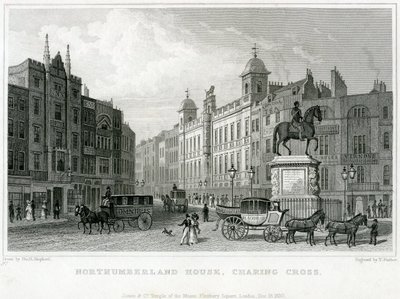 Northumberland House, Charing Cross. Bishs Lotteriebüro, Nr. 9 Charing Cross, ist neben dem Golden Cross Hotel von English School
