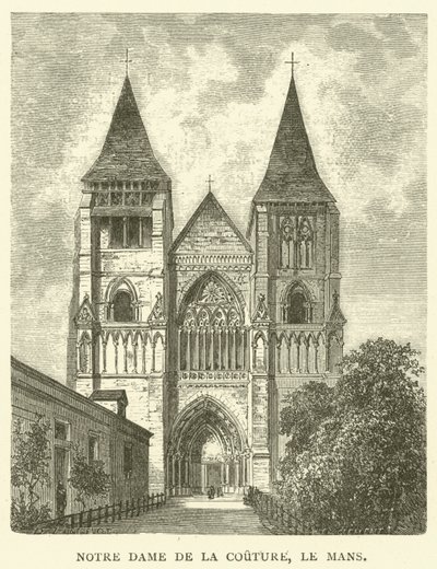 Notre Dame de la Couture, Le Mans (Gravur) von English School