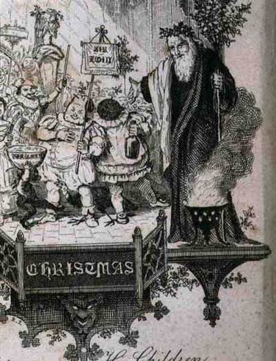 Alter Weihnachtsmann und seine Kinder von English School
