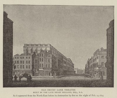 Altes Drury Lane Theater (Stich) von English School