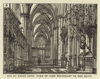Alte St. Pauls, Kirchenschiff, Grab von John Beauchamp rechts von English School