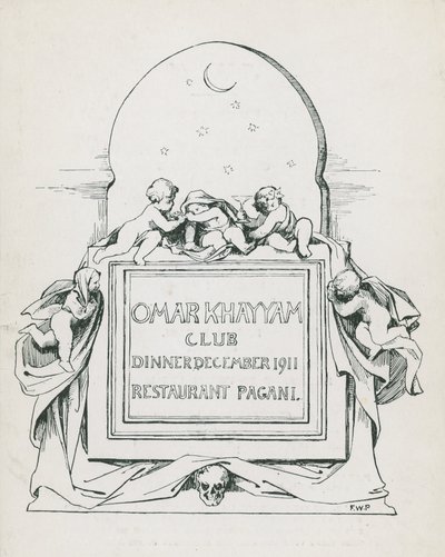 Omar Khayyam Club Dinner, Dezember 1911, im Paganis Restaurant von English School
