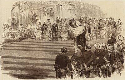 Eröffnung des Kristallpalastes, das Gebet des Erzbischofs, 1854 von English School