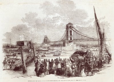 Eröffnung der Hungerford-Hängebrücke, aus 
