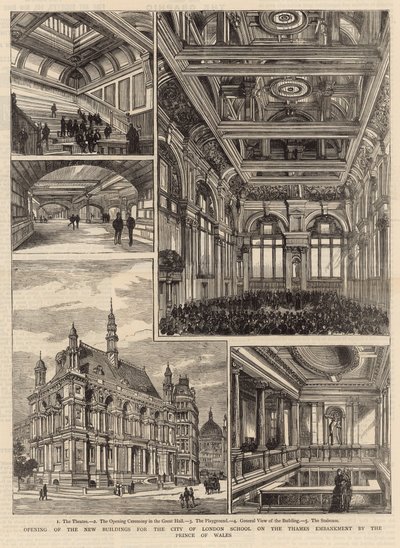 Eröffnung der neuen Gebäude der City of London School von English School
