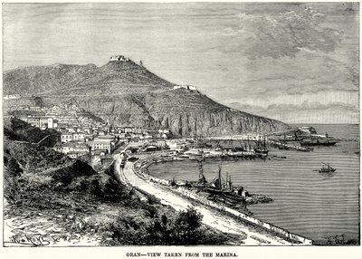 Oran – Ansicht von der Marina (Gravur) von English School