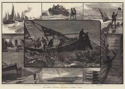 Unsere Fischereiindustrie, die Yarmouth-Heringfischerei (Gravur) von English School