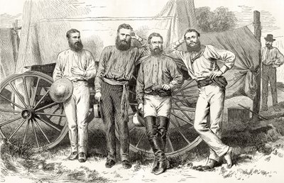Überland-Telegraphen-Party, ca. 1872, aus 