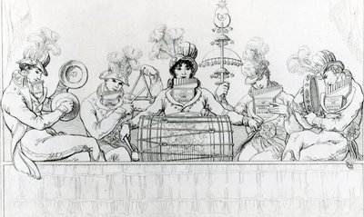 Padeanische Minnesänger bei einem Auftritt in den Vauxhall Gardens, London von English School