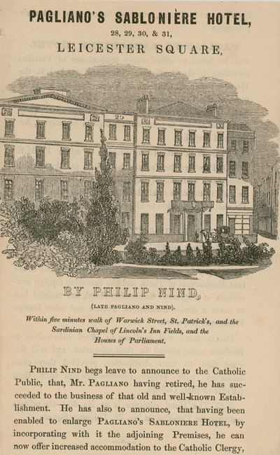 Paglianos Sabloniere Hotel, Leicester Square, London von English School