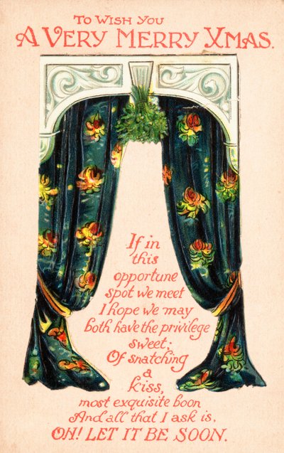 Paar Vorhänge, Weihnachtskarte von English School