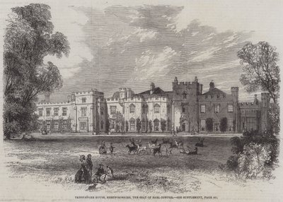 Panshanger House, Hertfordshire, der Sitz von Earl Cowper (Gravur) von English School
