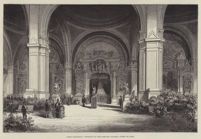 Pariser Ausstellung, Eingang zur Kunstgalerie, Champ de Mars (Gravur) von English School