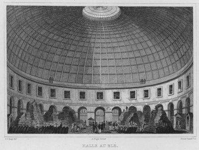 Paris, Halle Au Ble (Gravur) von English School