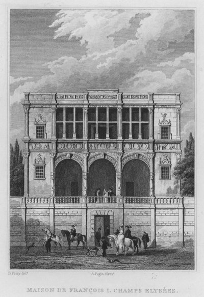 Paris, Maison De Francois I, Champs Elysees (Gravur) von English School