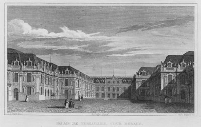Paris, Palais De Versailles, Cour Royale (Gravur) von English School
