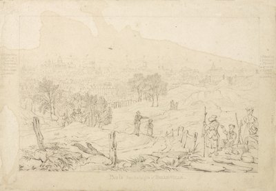 Paris von den Höhen von Belle Ville, 1815 von English School