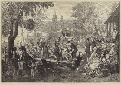 Paris im Sommer, Bain de la Grenouillere, bei Croissy von English School