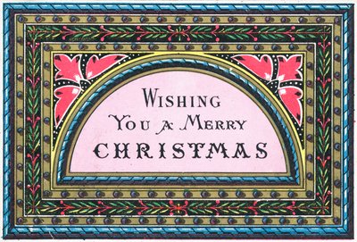 Muster und Blätter, Weihnachtskarte von English School