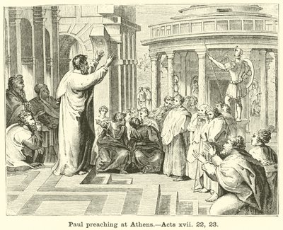 Paulus predigt in Athen, Apostelgeschichte, xvii, 22, 23 von English School