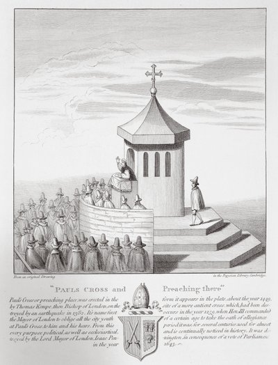 Pauls Kreuz und Predigt dort, 1809 von English School