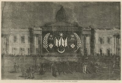 Friedensilluminationen schmücken die National Gallery von English School