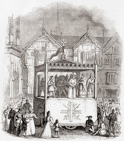 Aufführung eines Passionsspiels aus dem 15. Jahrhundert - Der Prozess und die Kreuzigung Christi - durch die Smith