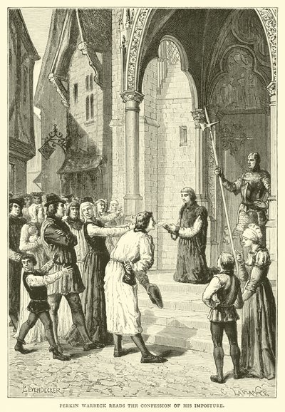 Perkin Warbeck liest das Geständnis seines Betrugs von English School