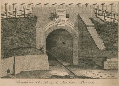 Perspektivische Ansicht des Bogens unter dem New River bei Bush Hill von English School