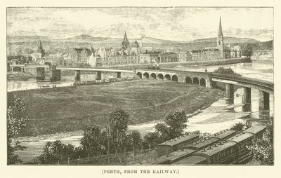 Perth, von der Eisenbahn aus (Gravur) von English School