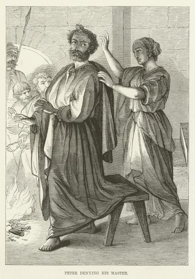 Petrus verleugnet seinen Meister von English School