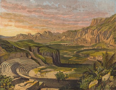 Petra, Jordanien (Farblithografie) von English School