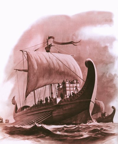 Phönizische Flotte segelt um 500 v. Chr. die Westküste Afrikas hinunter von English School