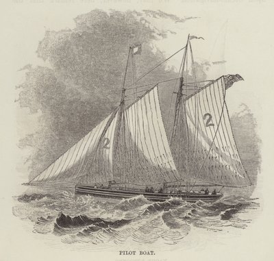 Lotsenboot (Gravur) von English School