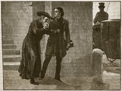 Pius IX. verlässt den Vatikan in Verkleidung, 1848, Illustration aus Cassells Illustrierter Geschichte Englands von English School
