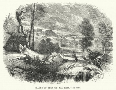 Plage von Donner und Regen, Rubens (Gravur) von English School