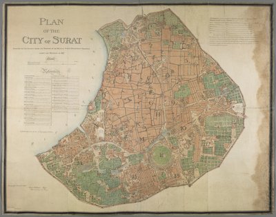 Plan der Stadt Surat von English School