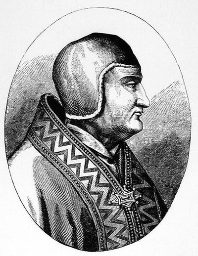Papst Clemens IV. (um 1195-1268) Illustration aus Wissenschaft und Literatur im Mittelalter und der Renaissance, geschrieben und graviert von Paul Lacroix, 1878 von English School